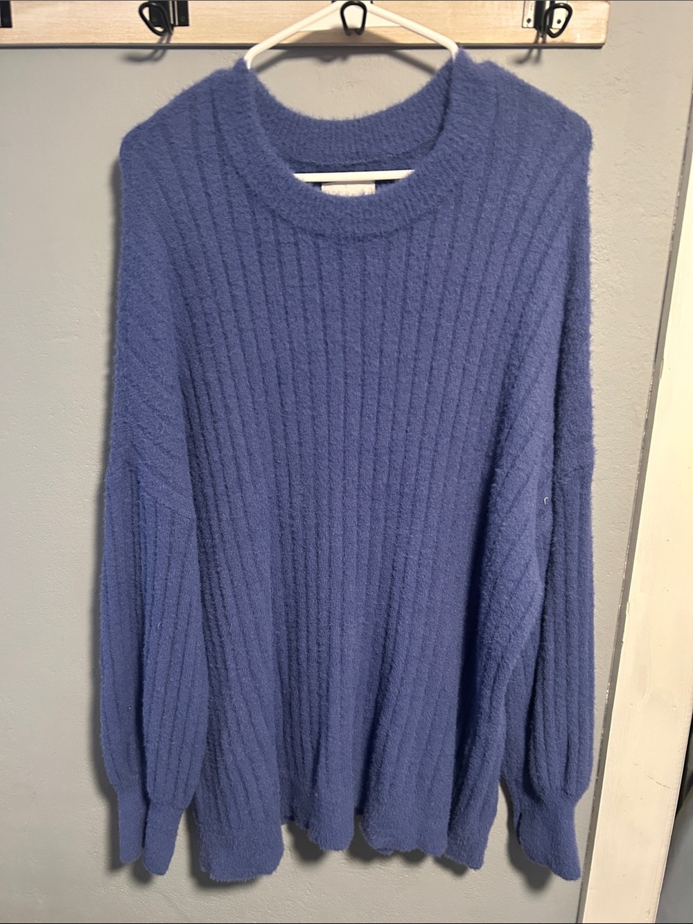 aerie Ribbed Crewneck Pullover - Blue